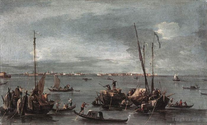 Francesco Guardi Ölgemälde - Die Lagune. Blick von der Fondamenta Nuove auf Murano