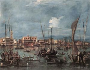 Francesco Guardi Werk - Der Molo und der Riva degli Schiavoni vom Bacino di San Marco