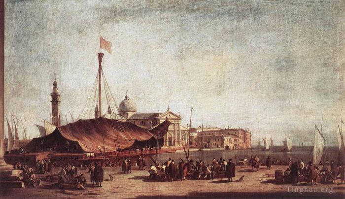 Francesco Guardi Ölgemälde - Die Piazzetta mit Blick auf San Giorgio Maggiore