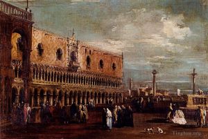 Francesco Guardi Werk - Venedig Ein Blick auf die Piazzetta mit Blick nach Süden mit dem Palazzo Ducale