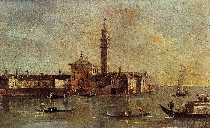 Francesco Guardi Ölgemälde - Blick Auf Die Insel San Giorgio In Alga Venedig