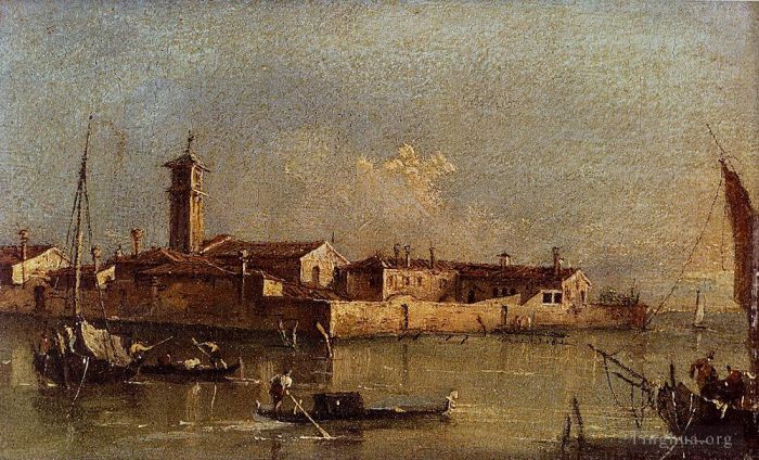 Francesco Guardi Ölgemälde - Blick Auf Die Insel San Michele In Der Nähe Von Murano, Venedig
