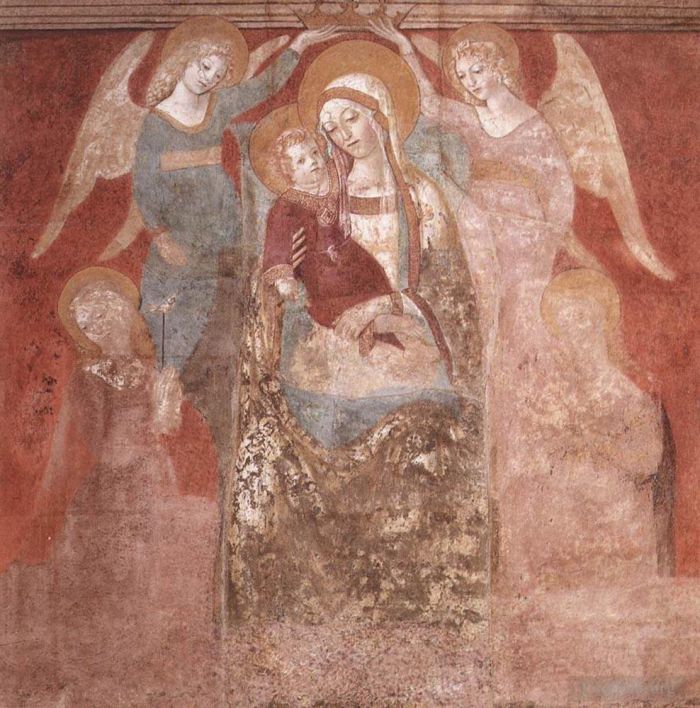 Francesco di Giorgio Andere Malerei - Madonna und Kind mit Engeln