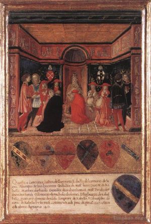 Francesco di Giorgio Werk - Papst Pius II. ernennt den Kardinal zu seinem Neffen