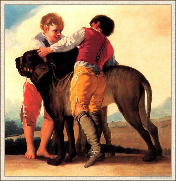 Francisco Goya Ölgemälde - Jungen mit Mastiff
