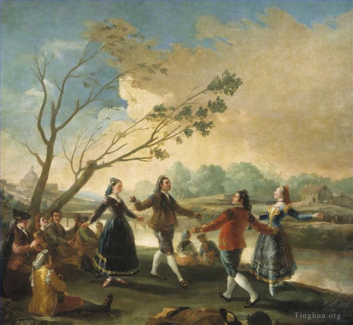 Francisco Goya Ölgemälde - Tanz der Majos am Ufer des Manzanares