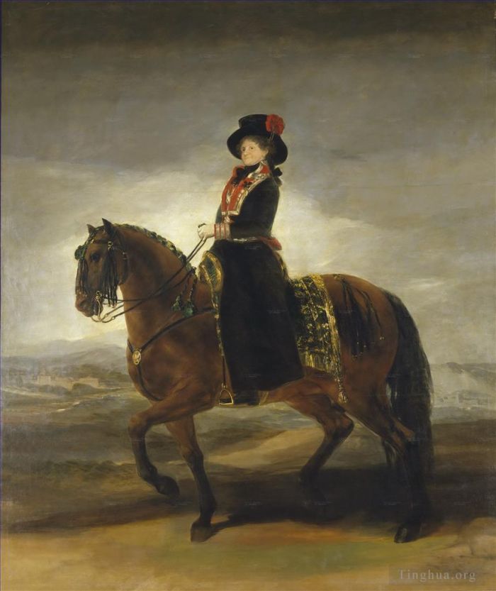 Francisco Goya Ölgemälde - Reiterporträt von Maria Luisa von Parma