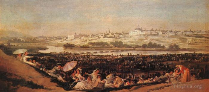 Francisco Goya Ölgemälde - Festival auf der Wiese von San Isadore
