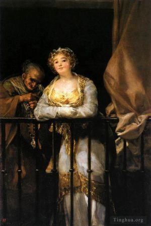 Francisco Goya Werk - Maja und Celestina auf einem Balkon