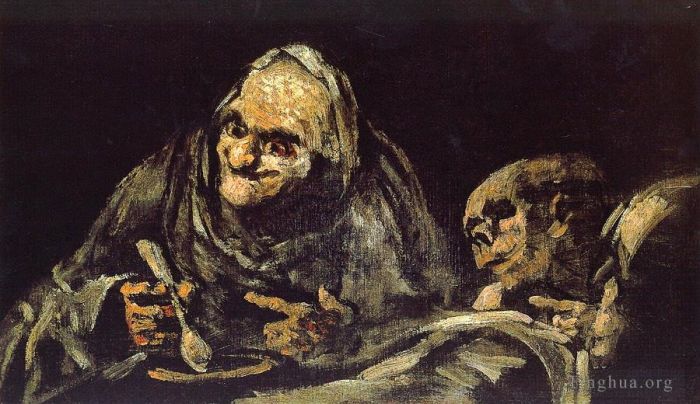Francisco Goya Ölgemälde - Alte Essenssuppe