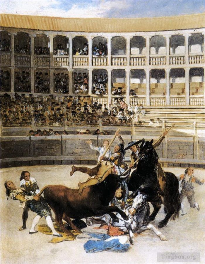 Francisco Goya Ölgemälde - Picador vom Stier gefangen