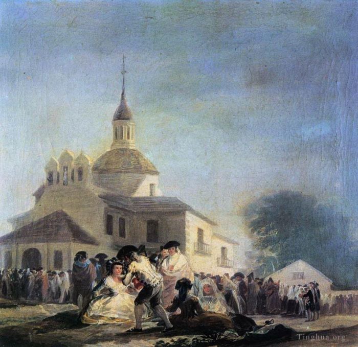 Francisco Goya Ölgemälde - Wallfahrt zur Kirche San Isidro