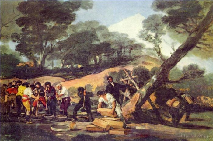 Francisco Goya Ölgemälde - Pulverfabrik in der Sierra