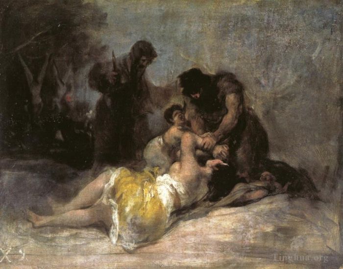 Francisco Goya Ölgemälde - Szene von Vergewaltigung und Mord