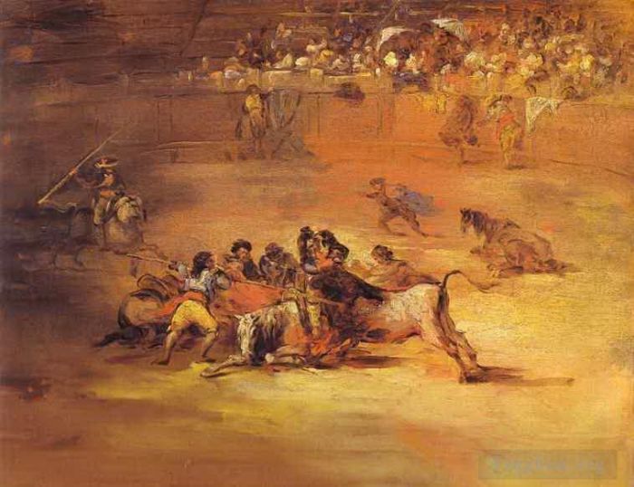 Francisco Goya Ölgemälde - Szene eines Stierkampfes