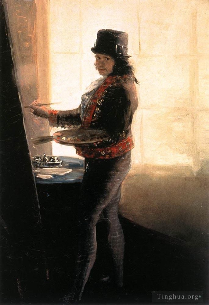 Francisco Goya Ölgemälde - Selbstporträt in der Werkstatt