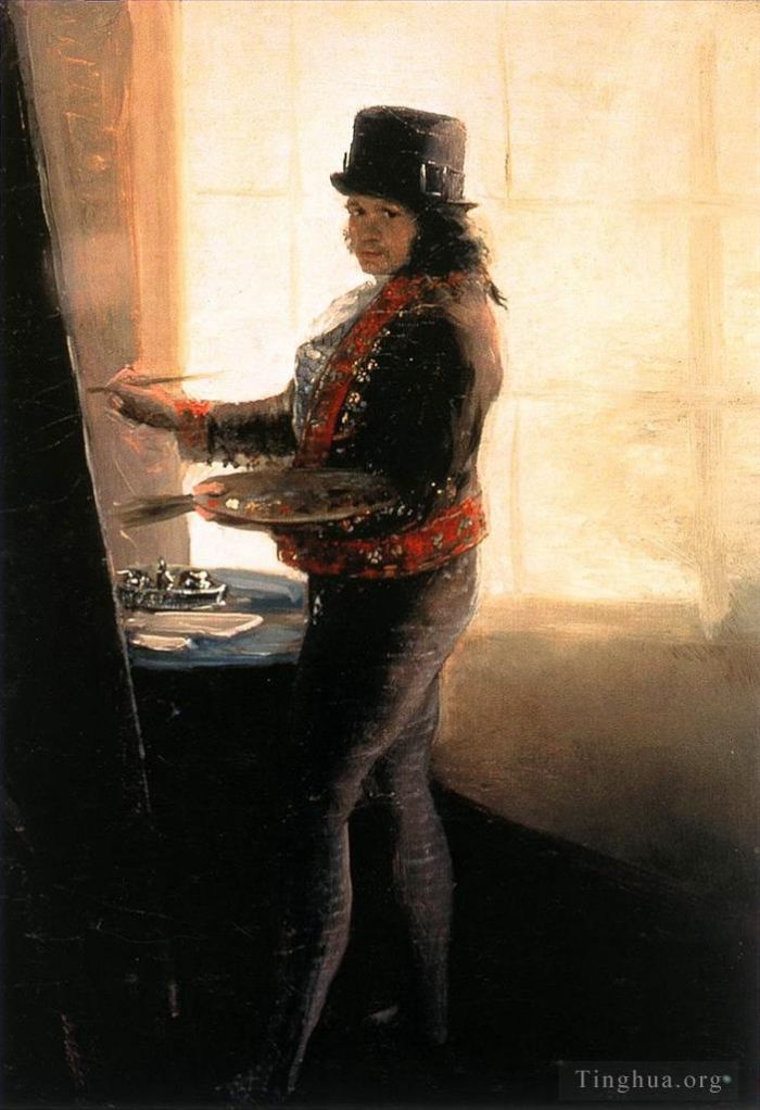 Francisco Goya Ölgemälde - Selbstporträt im Studio