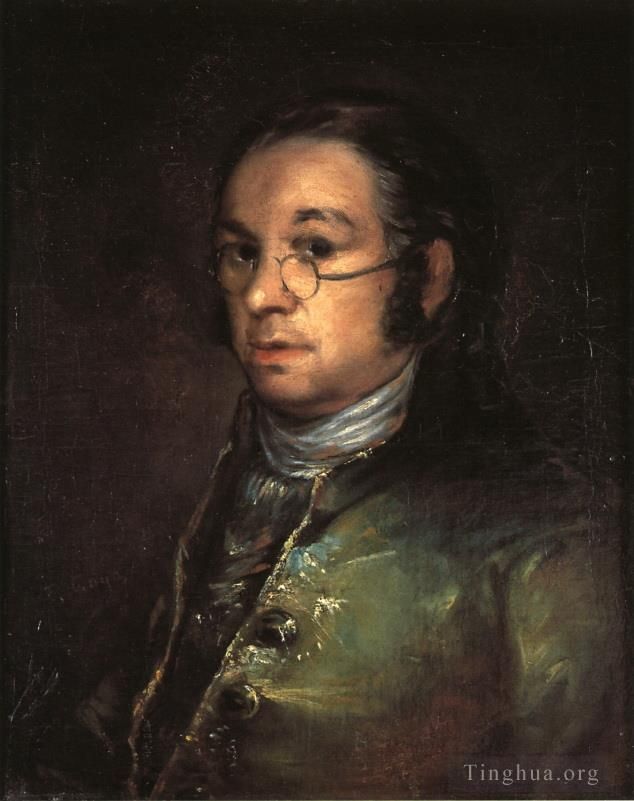 Francisco Goya Ölgemälde - Selbstporträt mit Brille