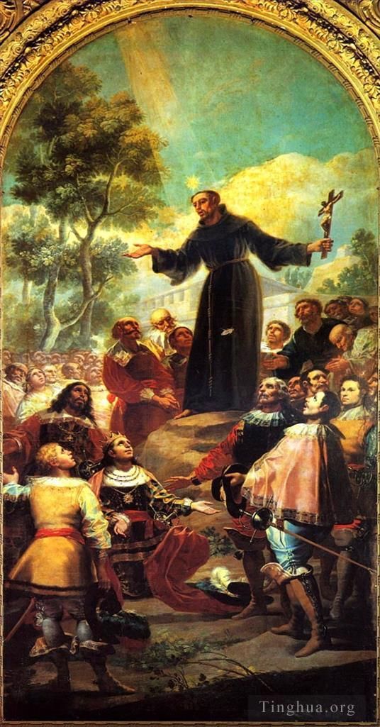 Francisco Goya Ölgemälde - Der heilige Bernardino von Siena predigt Alfons V. von Aragon
