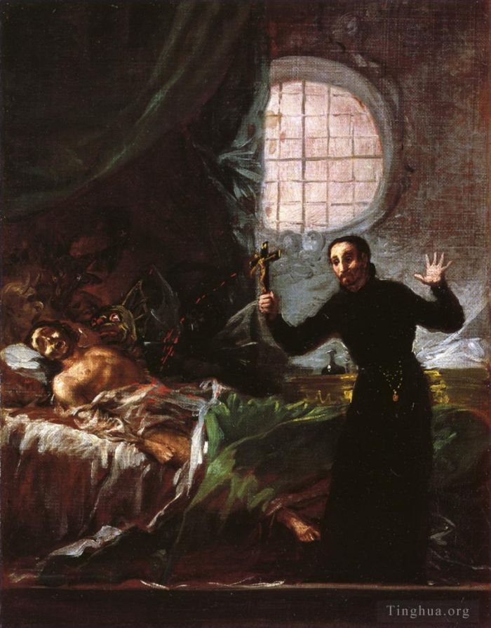 Francisco Goya Ölgemälde - Der heilige Franziskus Borgia hilft einem sterbenden Unbußfertigen