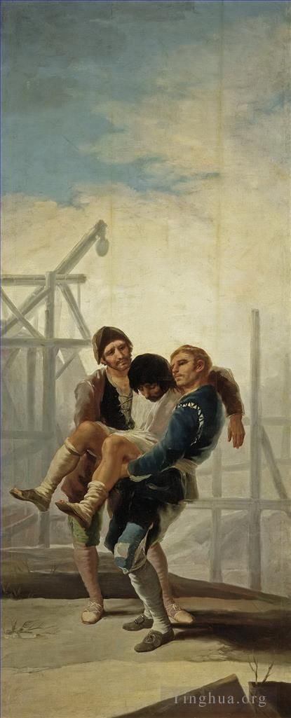 Francisco Goya Ölgemälde - Der verletzte Maurer