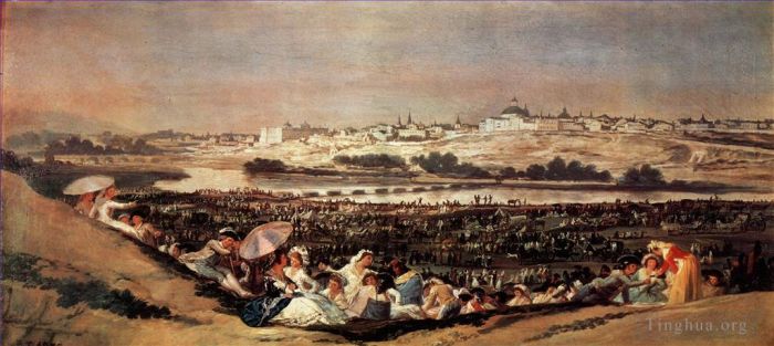 Francisco Goya Ölgemälde - Die Wiese von San Isidro an seinem Festtag
