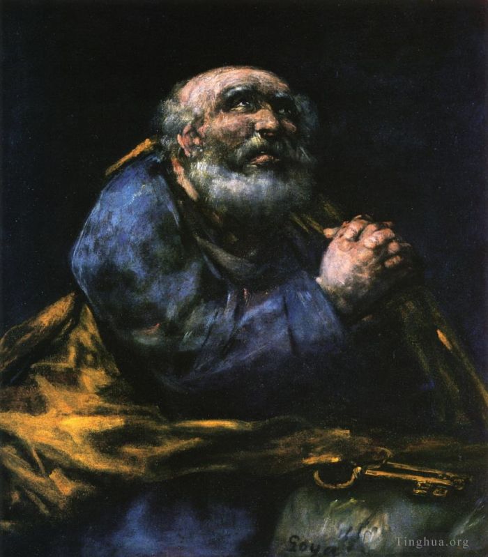 Francisco Goya Ölgemälde - Der reuige Heilige Petrus