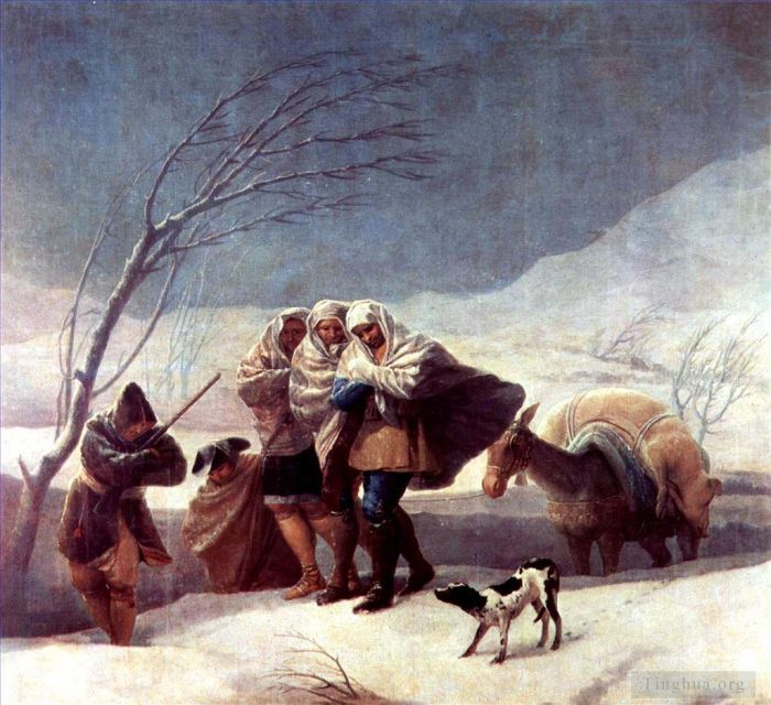 Francisco Goya Ölgemälde - Der Schneesturm