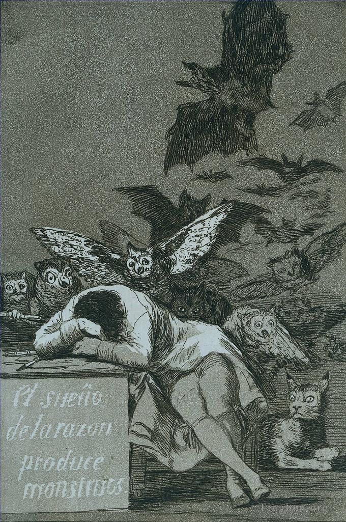 Francisco Goya Ölgemälde - Der Schlaf der Vernunft bringt Monster hervor