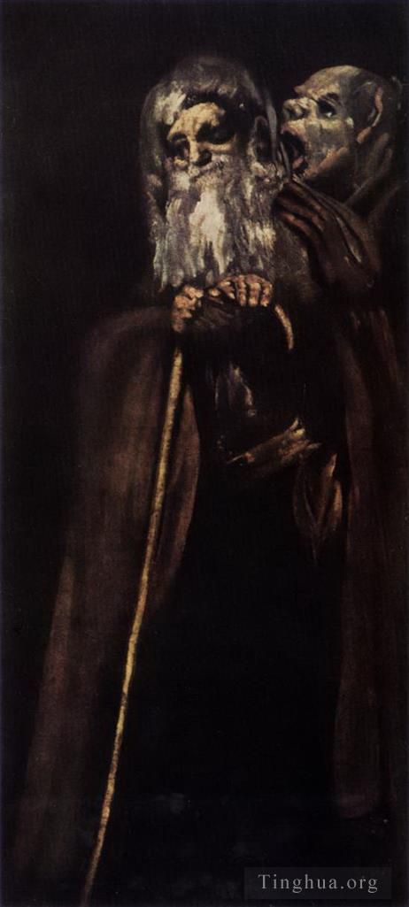 Francisco Goya Ölgemälde - Zwei Mönche