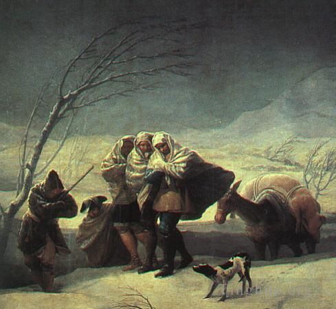 Francisco Goya Ölgemälde - Winter Der Schneesturm