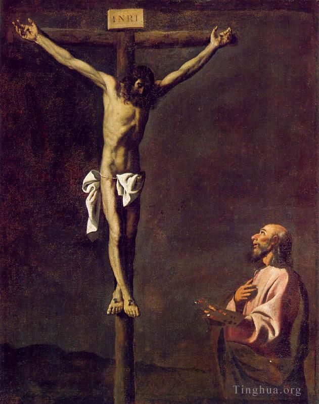 Francisco de Zurbaran Ölgemälde - Der heilige Lukas als Maler vor Christus am Kreuz