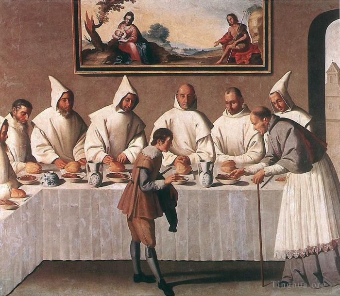 Francisco de Zurbaran Ölgemälde - St. Hugo von Grenoble im Refektorium der Kartäuser