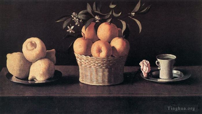 Francisco de Zurbaran Ölgemälde - Stillleben mit Zitronen, Orangen und Rosen