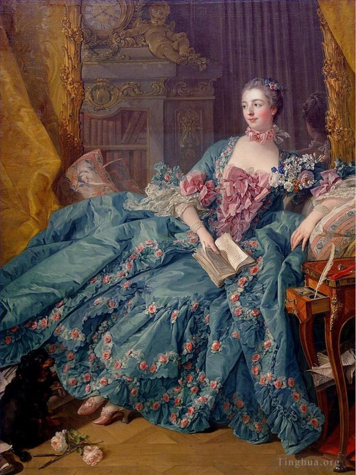 Francois Boucher Ölgemälde - Bildnis der Madame de Pompadour