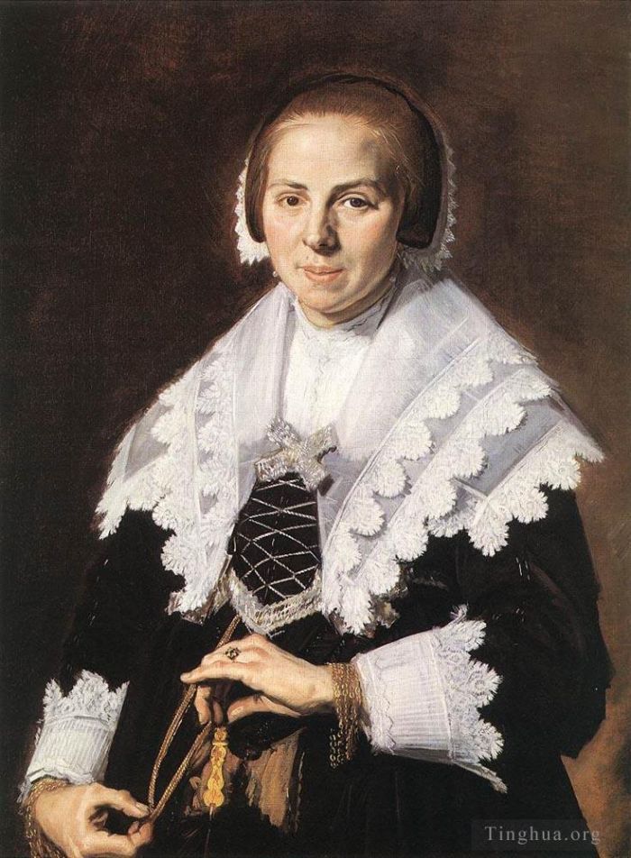 Frans Hals Ölgemälde - Porträt einer Frau, die einen Fächer hält