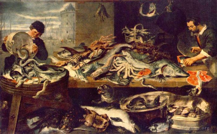 Frans Snyders Ölgemälde - Fisch-laden