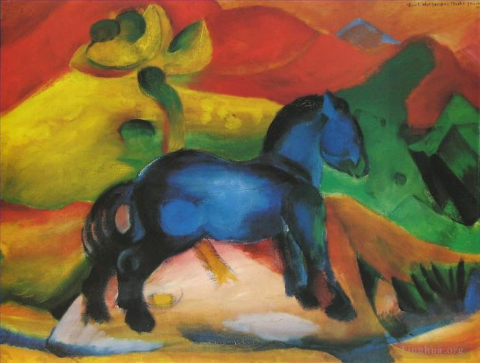 Franz Marc Ölgemälde - Dasblaue Pferdchen