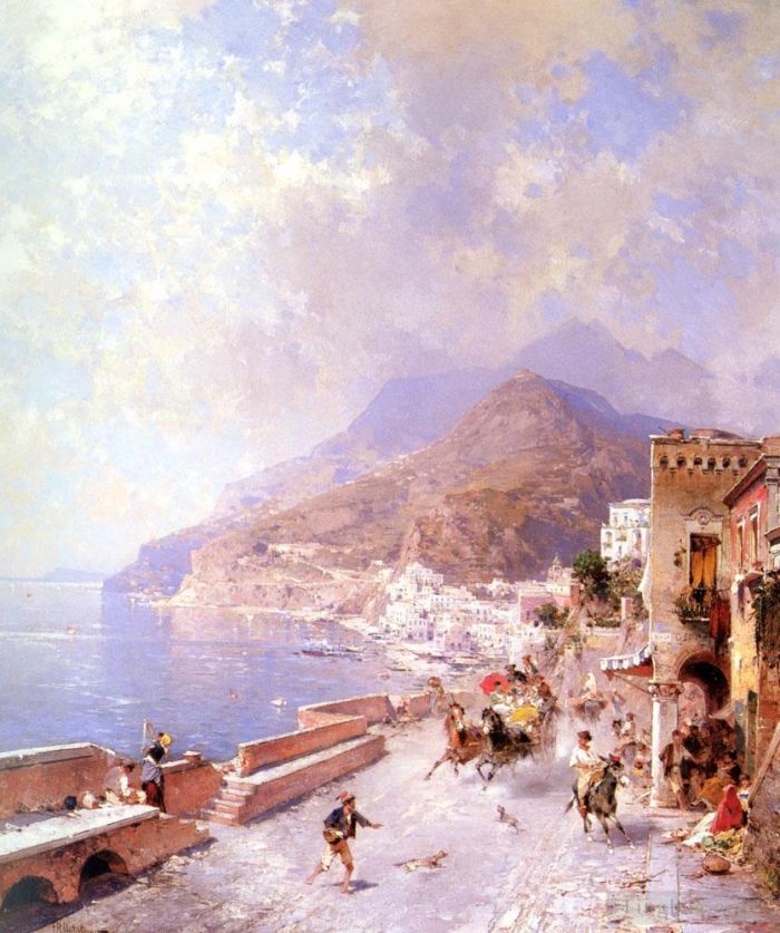 Franz Richard Unterberger Ölgemälde - Amalfi Venedig