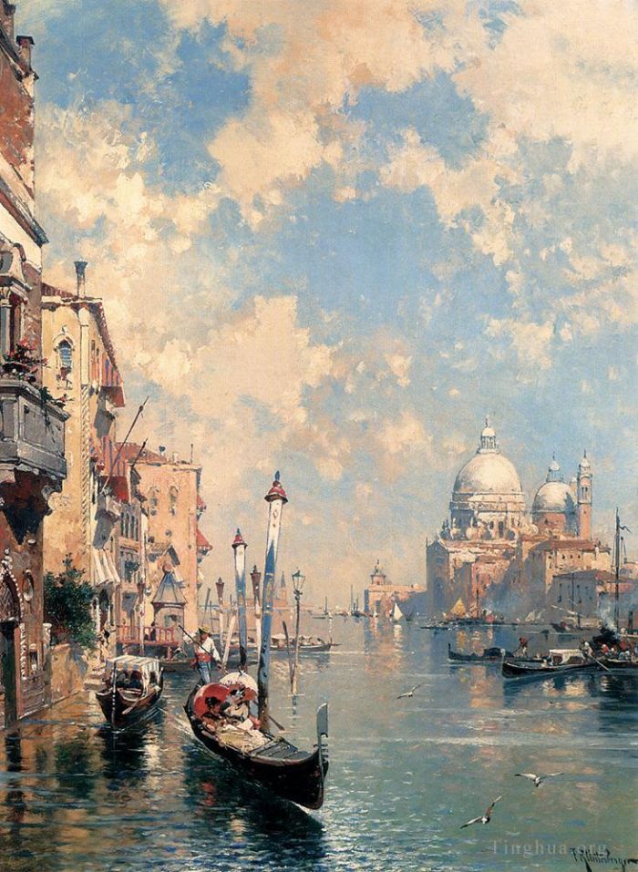 Franz Richard Unterberger Ölgemälde - Der Canal Grande Venedig Venedig
