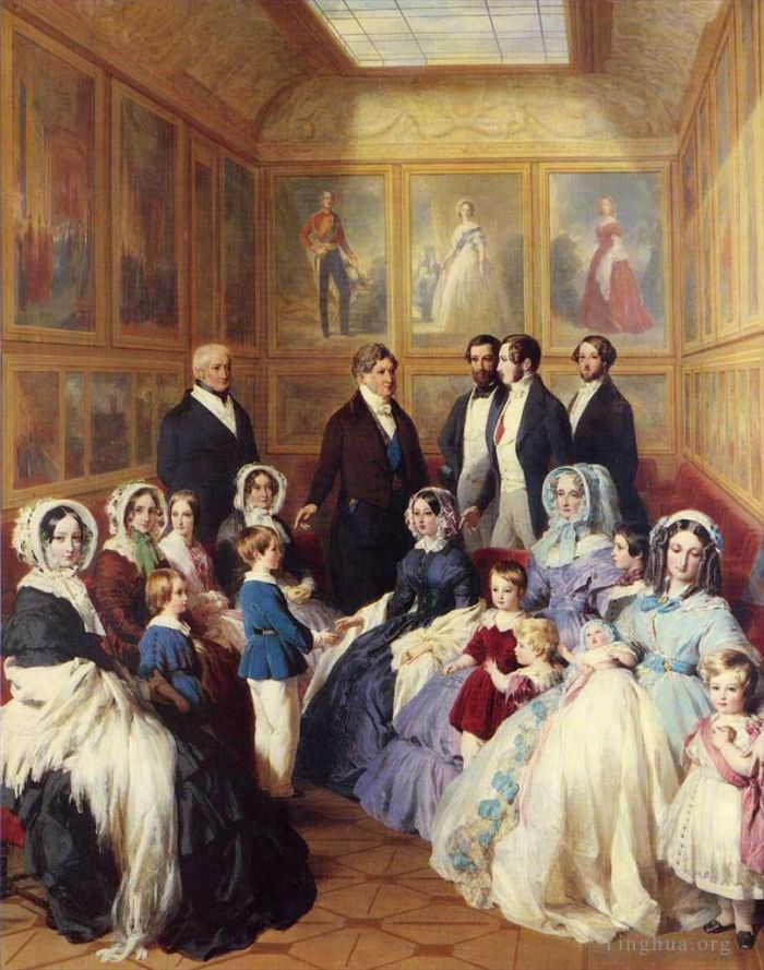 Franz Xaver Winterhalter Ölgemälde - Königin Victoria und Prinz Albert mit der Familie von König Louis Philippe