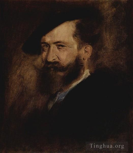 Franz von Lenbach Ölgemälde - Porträt von Wilhelm Busch