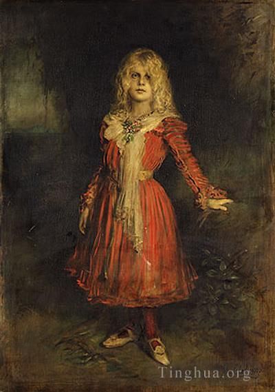 Franz von Lenbach Ölgemälde - Marion Lenbach, die Tochter des Künstlers