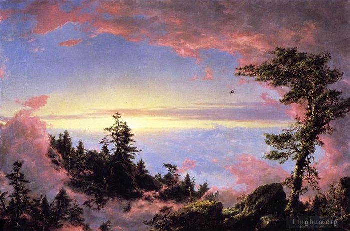 Frederic Edwin Church Ölgemälde - Über den Wolken bei Sonnenaufgang
