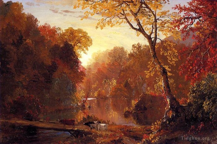 Frederic Edwin Church Ölgemälde - Herbst in Nordamerika