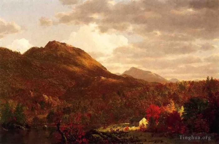 Frederic Edwin Church Ölgemälde - Herbst auf dem Hudson