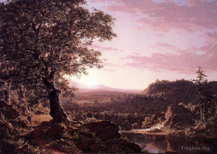 Frederic Edwin Church Ölgemälde - Juli-Sonnenuntergang Berkshire County Massachusetts