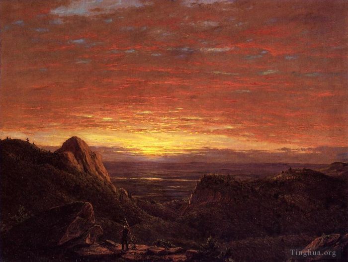 Frederic Edwin Church Ölgemälde - Morgens Blick nach Osten über das Husdon Valley von den Catskill Mountains aus