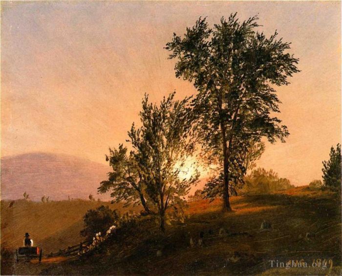Frederic Edwin Church Ölgemälde - Neuengland-Landschaft