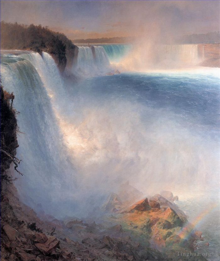 Frederic Edwin Church Ölgemälde - Niagarafälle von der amerikanischen Seite